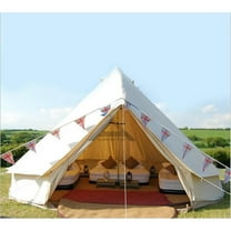 INTBUYING 8 Persons Camping Tent Hiking Outdoor Waterproof Oxford Canvas Yurt Bell Tent 16FT