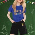thumbnail image 3 of Shadoumai Girls 2 Pieces Outfits Shorts Cartoon Print Short Sleeve Top + Shorts Cute Sweatshirt Pullover Tops + Joggers Pants, 3 of 4