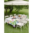 thumbnail image 3 of Easter Outdoor Tablecloth - 52x70 Inch Rectangle Dining Table Cover, Spring Botanical Rabbit Butterfly Floral Grey Plaid Waterproof Outdoor Table Cloth with Umbrella Hole & Zipper for Picnic/Patio, 3 of 7