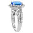 thumbnail image 3 of 14K White Gold Diamond Natural Swiss Blue Topaz Engagement Ring Oval 10x8mm, size 7.5, 3 of 3