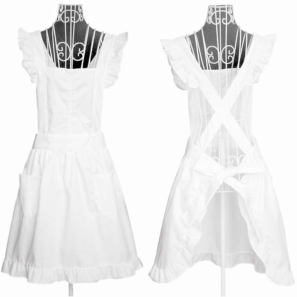 ZPAQI Retro Maid Apron Ruffle Apron Kitchen Aprons Waitress Apron Cooking Aprons