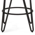 thumbnail image 3 of Simpli Home Simeon Industrial Metal 24 inch Metal Counter Height Stool with Wood Seat in Natural / Black, 3 of 6