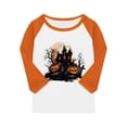 thumbnail image 4 of Abcomgle Halloween Shirts for Kids Girls Spooky Gothic Style Graphic Tshirts for Girls Crewneck 3/4 Raglan Sleeve Shirts for Kids Girls Fall Funny Holiday Top for Girls,10-11 Years, 4 of 4