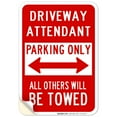 thumbnail image 1 of Driveway Attended Parking Only Directional Sign, 10x7 Vinyl Sticker, 1 of 1