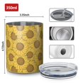 thumbnail image 4 of 12oz Coffee Tumblers Yellow Brown Sunflower Pattern Stainless Steel Vacuum Insulated Travel Tumbler Coffee Cups Mug with Lid and Straw with Cleaning Brush for Cold & Hot Drinks, 4 of 5