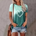 thumbnail image 5 of Camiseta con estampado de corazón para mujer, ropa de gran tamaño, camisetas de cuello redondo, blusa de diseño Original, 2024, 5 of 5