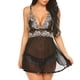 thumbnail image 2 of Gibobby Ropa interior mujer Ropa De Dormir Ropa De Dormir Mujer Cuello En V Bordado Encaje Lencería Lenceria China Gifts Lenceria Sexy Mujer(Negro, XXG), 2 of 5