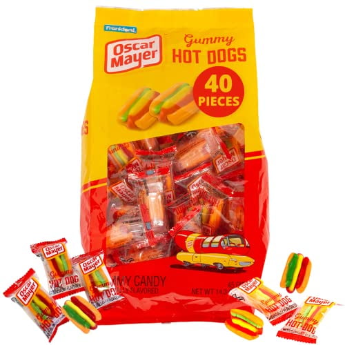Bulk Individually Wrapped Oscar Mayer Gummy Hot Dog Candies, Ballpark