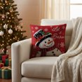 thumbnail image 3 of Sm:)e Snowman Red Winter Christmas Throw Pillow Cover 18x18 Inch Set of 2, 3 of 6