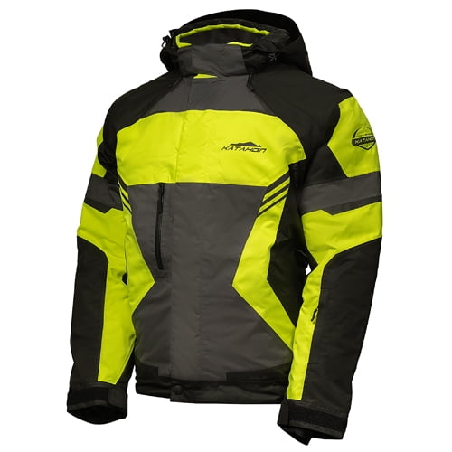 KATAHDIN GEAR DAGGER JACKET MENS, BLACK/GREY/HI-VIZ - 2X-L