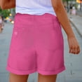 thumbnail image 4 of QUNYINEY High Waist Summer Bermuda Shorts for Women Wide-Leg Pink Casual Ripped Relaxed Fit Button Jeans Shorts, 4 of 5