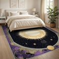 thumbnail image 3 of ODIKA 8'x10' Washable Area Rug Round Astrology Celestial Sun Moon Star Vintage Gothic Scroll Border for Dining Room, Large Office, Lounge, Non-Slip Chair-Friendly Mat, 3 of 7