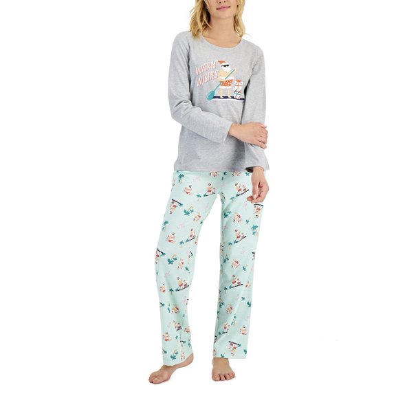 Family PJs Women's Matching Tropical Santa Mix It Family Pajama Set Plus Size 2X