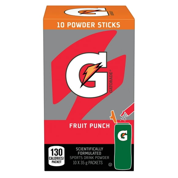 Gatorade Fruit Punch Sports Drink Powder 10 x 35g, Packets