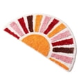 thumbnail image 2 of Boho Bathroom Floor Mat, Cute Boho Bath Mat, Super Absorbent Bath Mat, Machine Washable Bath Mats for Bathroom Floor, Non-Slip Half Circle Rug Mat, 24X16 Inch Rainbow Sun Pattern, 2 of 7