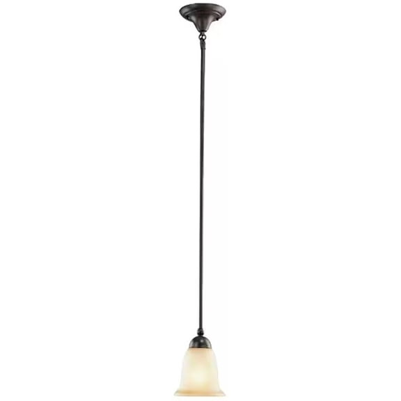 SUPERHUNTER Rustic Iron Mini Pendant Light with Frosted White Glass Shade