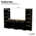 thumbnail image 3 of Harper & Bright Designs 3-Piece Wooden TV Stand Set with Bookshelf for 70 inch TV, TV Storage Cabinet with Adjustable Shelves, Mid-Century Entertainment Center Console Table for Living Room, Black, 3 of 20