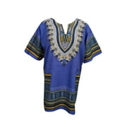 Mogul Women's Purple Dashiki African Shirt Ethnic Top Short Sleeve Casual Tunic Blouse Tops XL