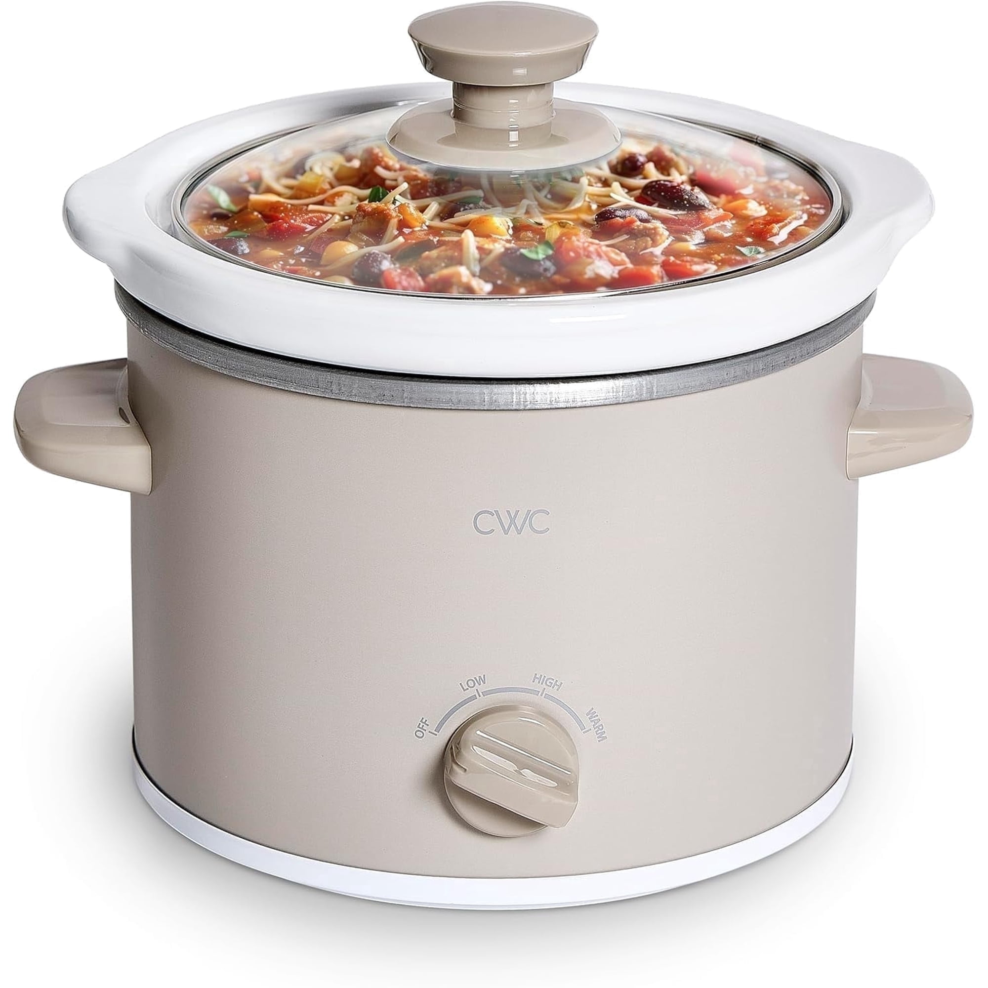 COOK WITH COLOR Slow Cooker, Crock Pot, 2-Quart with Removable Stoneware Pot, Sand