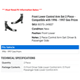 thumbnail image 2 of Front Lower Control Arm Set 2 Piece - Compatible with 1996 - 1997 Geo Prizm, 2 of 2
