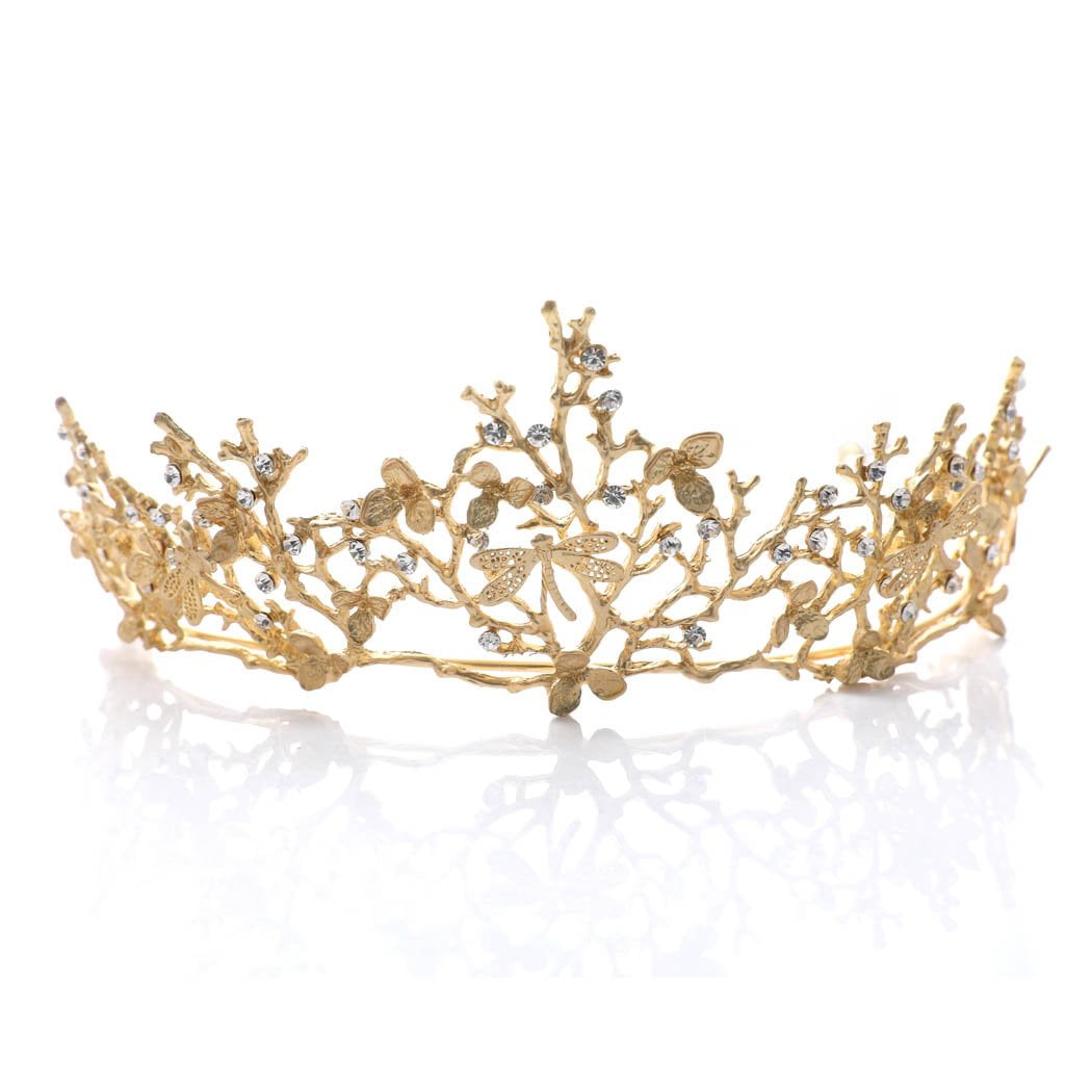 Gold Tiara Wedding Tiaras and Crowns for Women,Rhinestone Queen Tiara