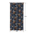 thumbnail image 5 of Blue Highland Cow Flower Pattern Shower Curtain 36"x72" ,Bathroom Decorative Shower Curtains Set with 12 Hooks,Modern Waterproof Washable Shower Curtain, 5 of 6