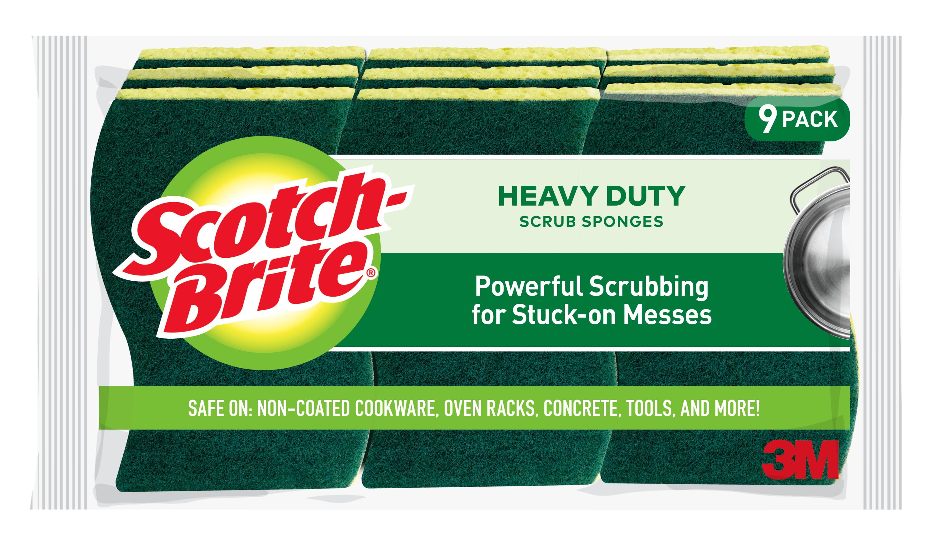 ScotchBrite Heavy Duty Scrub Sponge, 9 Count