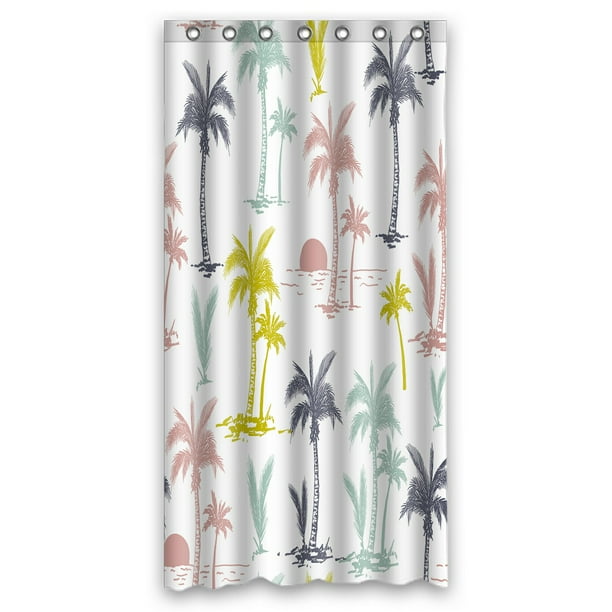 ABPHQTO Palm Trees Waterproof Polyester Shower Curtain and Hooks For