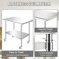 thumbnail image 3 of Jacgood Stainless Steel Work Table w/ Wheels |36x24inch | Food Prep NSF | Utility Work Station ,Adjustable Undershelf,Easy to Install, 3 of 8