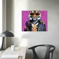 thumbnail image 4 of Acheng Tiger Wall Art Prints Handsome Tiger Printed on Purple Canvas Picture Wildlife Animal Paintings for Living Room Nursury Baby Shower Bedroom Home Decoration Poster, Cool Artwork Gift 20x16in, 4 of 6