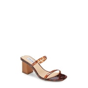 Steve Madden Honey TORT VINYL High Wood Block Heel Slide Sandals