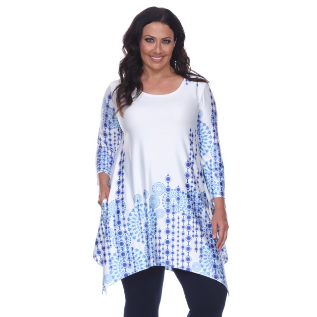 White Mark Tunique Rella à Manches 3/4 pour Femmes