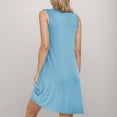 thumbnail image 4 of Ovzne Robes pour Femmes Robe Femme Couleur Unie avec Poches Chemises de Nuit Sans Manches Vêtements de Nuit Plissée devant Chemise de Nuit Col Rond Grande Taille Robe Maxi Liquidation, 4 of 7
