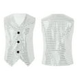 thumbnail image 4 of Kids Girls Boys Sleeveless Sequins Vest Tops Waistcoat Jacket Hop Jazz Dance ,10-12 Years,Silver, 4 of 4