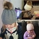 thumbnail image 5 of Gorro de lana tejido a crochet para mujer, cálido para invierno, con orejeras y bolas de pelo, 5 of 8