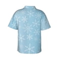 thumbnail image 3 of Daiia Snowflake Snowing Hawaiian Shirt for Men Gentle Cotton Regular Short Sleeve Casual-XX-Large, 3 of 9