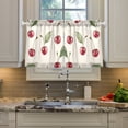 thumbnail image 2 of Yayeee Kitchen Curtains Tier Pair Light Filtering 27"x36" Rod Pocket Short Cafe Window Panel, Beige Cherry, 2 of 7
