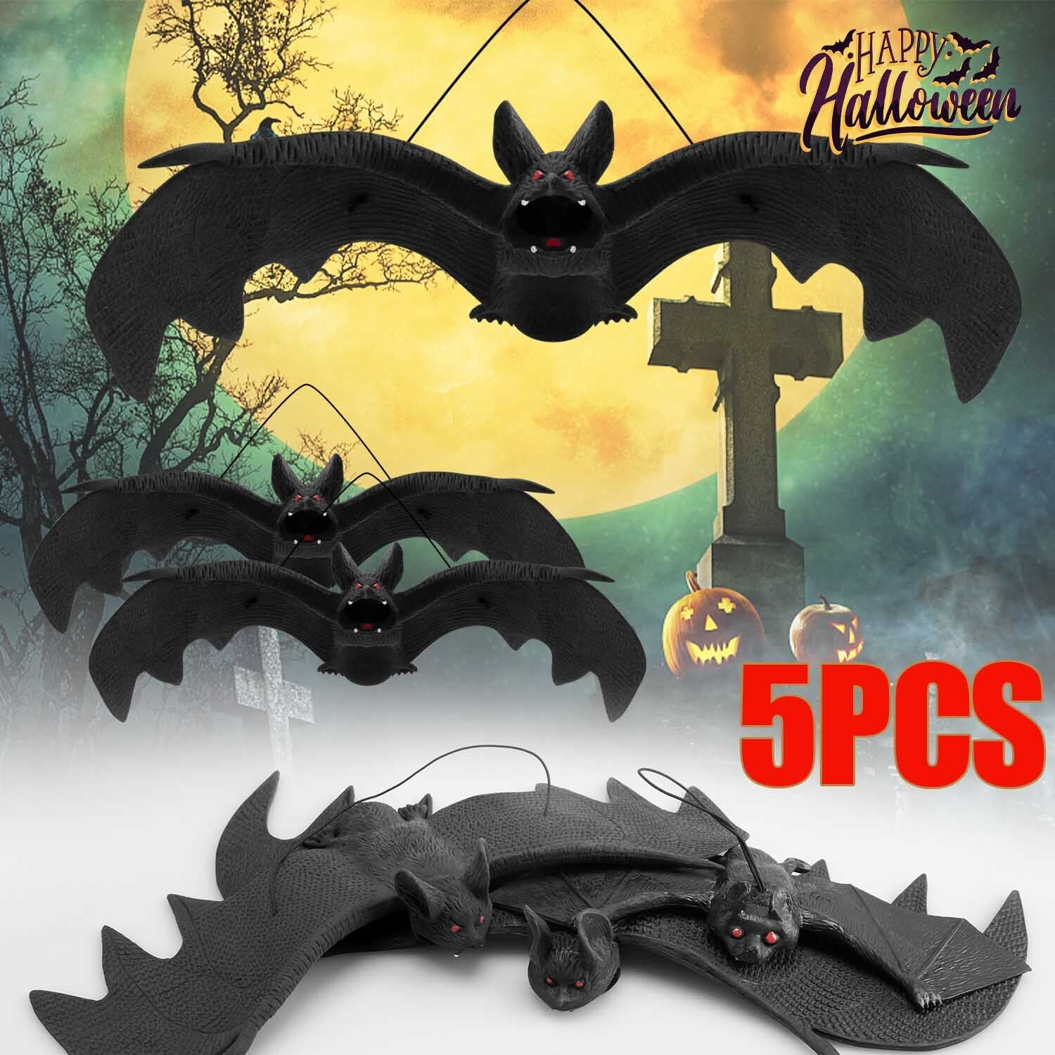 Halloween Hanging Vampire Bats Decorations 5 Pieces 3D Realistic Scary