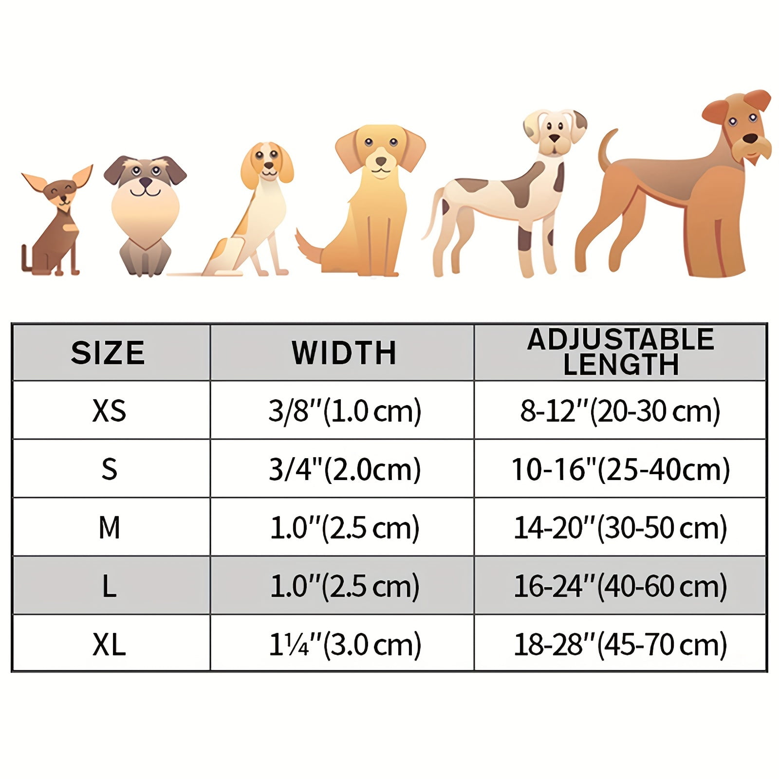 DABEI JOYTALE Reflective Nylon Dog Collar - Adjustable and Secure with Quick Release Buckle