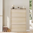 thumbnail image 5 of Bingirl Armoire à Chaussures avec 3 Tiroirs Basculants, Organisateur de Rangement pour Chaussures Moderne avec Tablettes Réglables à 3 Niveaux, Armoire à Chaussures Autoportante Dissimulée pour Entrée, Couloir, Salon - Naturel, 5 of 5