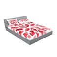 thumbnail image 2 of Ambesonne Floral Fitted Sheet & Pillow Sham Set, Nature Beauty Blossom, Full, Ruby Red, 2 of 2