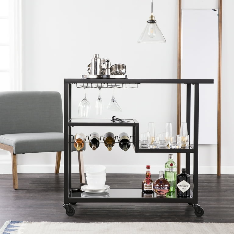 Holly and Martin Zephs Modern Wine Rack & Bar Cart in Black Holly and Martin Zephs Modern Wine Rack & Bar Cart in Black