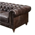 thumbnail image 5 of Pemberly Row Top Grain Leather Chesterfield 118" Leather Sofa in Brown Finish, 5 of 6