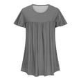 thumbnail image 5 of Sevevn Women's Fashion Printed T-shirt 3/4 Sleeves Blouse Round Neck Casual Tops Gray XXXL Summer Clearance, 5 of 5
