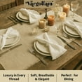 thumbnail image 3 of Vargottam Solid Cotton Muslin Napkins with Fringed Edges 12 Pack | Reusable 20"x20" Table Linen with Subtle Check Texture | Soft Dining Napkins for Formal Dinners, Events and Everyday Use - White, 3 of 6