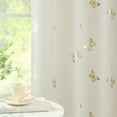 thumbnail image 2 of Flowpartex Blackout Curtains 2 Panels for Nursery Girls Bedroom Gold Metallic Butterfly Floral Print Grommet Top Window Drapes for Living Room, 63"L×52"W, Beige/Ivory, 2 of 5
