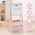thumbnail image 4 of LINLUX Double-Sided Art Easel for Kids, 3 in 1 Wooden Kids Easel w/Paper Roller & Art Supplies, Pink, 4 of 11