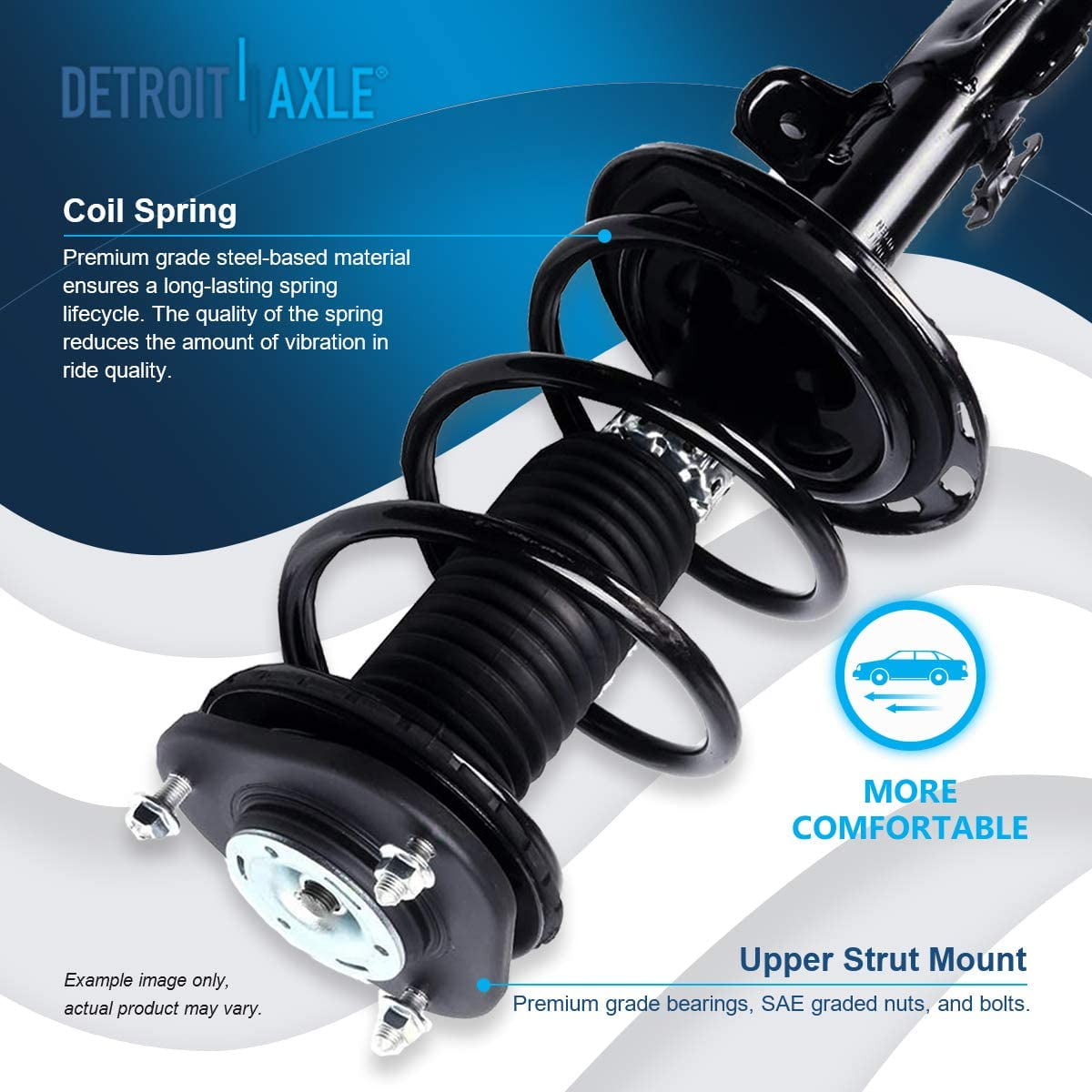 Detroit Axle - 16pc Suspension Kit for 2006-2012 Toyota RAV4 2.4L 2.5L, 2 Ready Front Struts, 2 Shocks, 2 Lower Control Arms, 4 Inner and Outer Tie Rods, 4 Sway Bar Links, 2 Boots, Replacement