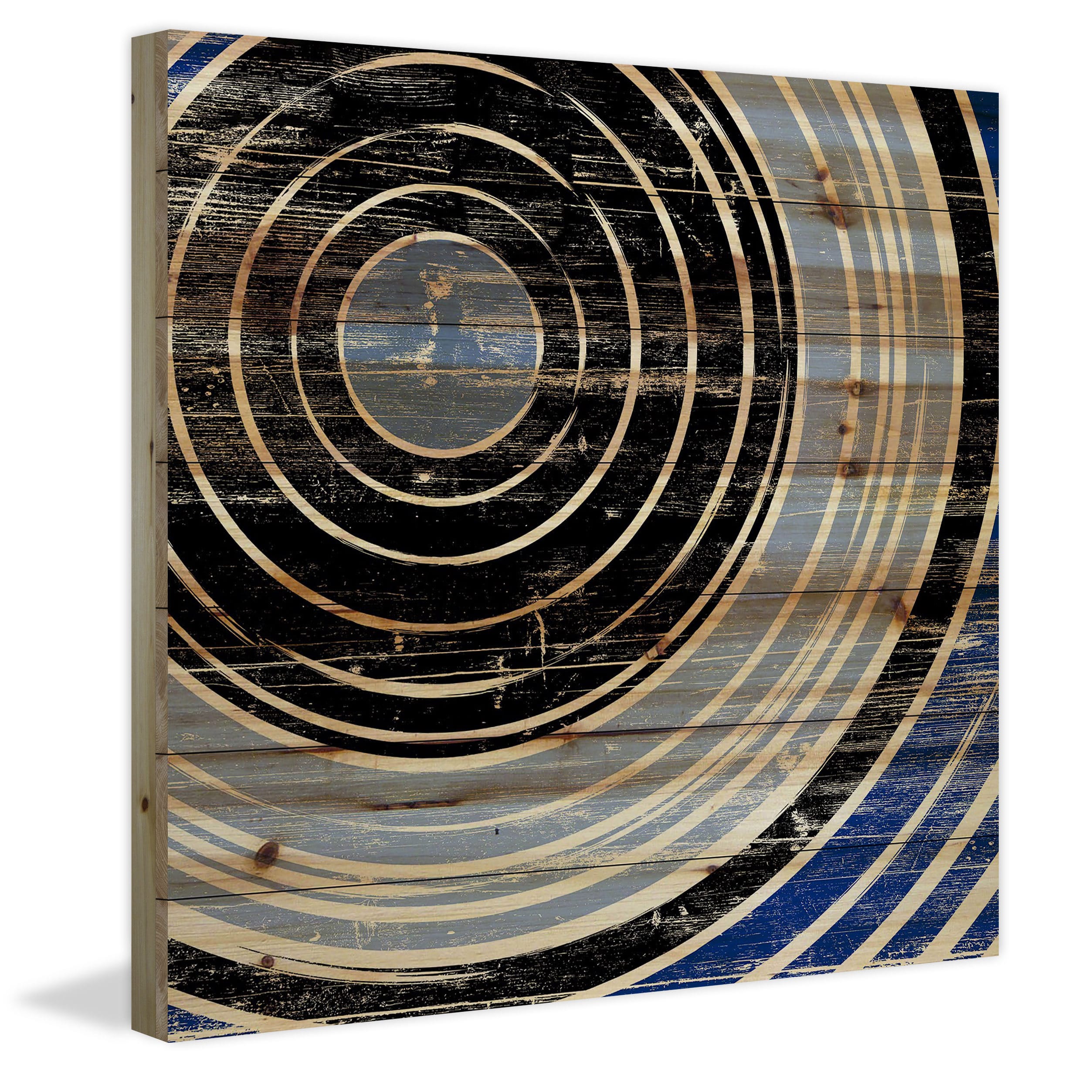 "Infinite Rings" Painting Print on Natural Pine Wood