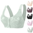 thumbnail image 2 of Daisy Bras for Older Women No Underwire Front Closure Comfort Senior Wireless Snap Closing Bra,Mint Green,36, 2 of 6